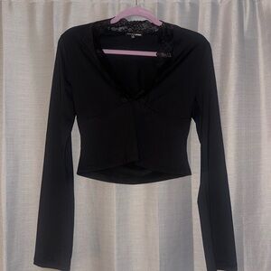 Black Lace Trim Top